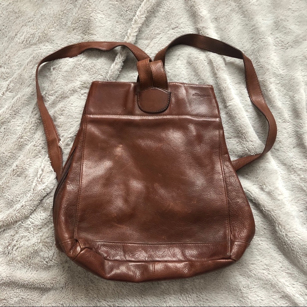 Ellington Chocolate Brown Leather Backpack Purse